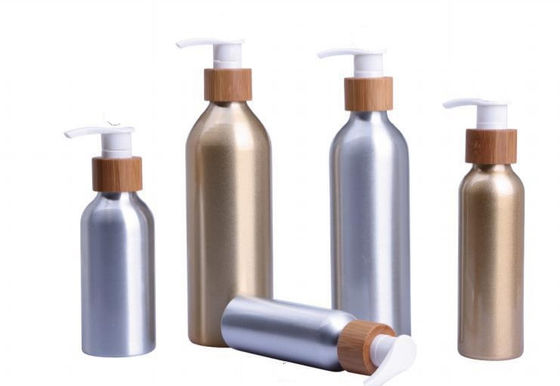 80 120 250 conteneurs en bambou de pompe de lotion de la bouteille 300ml cosmétique en aluminium
