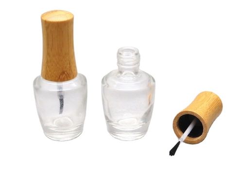 Le chapeau en bambou de bouteille de vernis à ongles d'ISO2000 13mm 15mm composent la bouteille en verre cosmétique