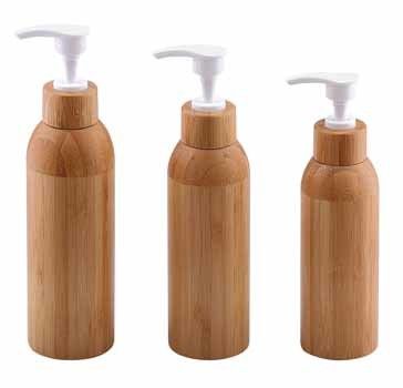 Bouteilles cosmétiques en bambou 120ml en plastique intérieur de lotion de conteneurs de pompe vide de lotion