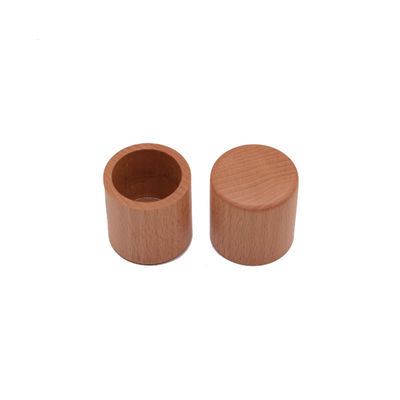 Verre vide en bois de capsule de parfum de couvercle de hêtre de vente d'usine avec la pompe de pulvérisateur