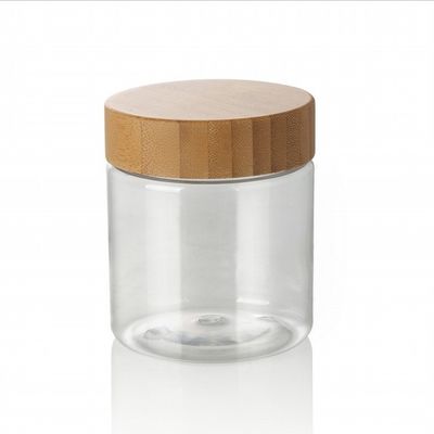 le cosmétique rechargeable écologique de l'ANIMAL FAMILIER 250ml a givré le pot en plastique avec le couvercle en bambou