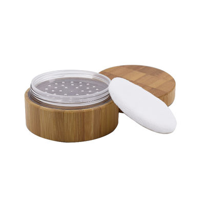 l'emballage 250g cosmétique en bambou cogne les pots lâches de poudre avec des conteneurs de souffle de tamis