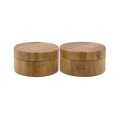 l'emballage 250g cosmétique en bambou cogne les pots lâches de poudre avec des conteneurs de souffle de tamis