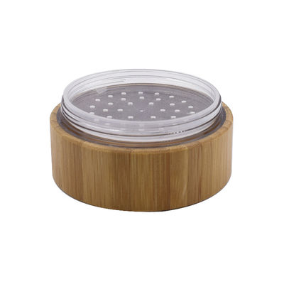 l'emballage 250g cosmétique en bambou cogne les pots lâches de poudre avec des conteneurs de souffle de tamis