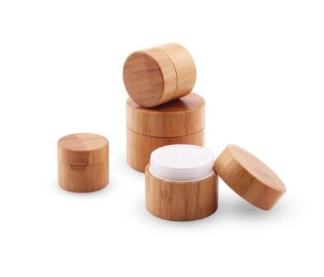 Nouveau pot crème en bambou vide rechargeable de Style50g avec le pot intérieur en plastique de Comsetics