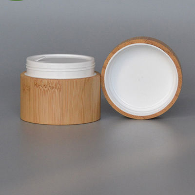 Nouveau pot crème en bambou vide rechargeable de Style50g avec le pot intérieur en plastique de Comsetics