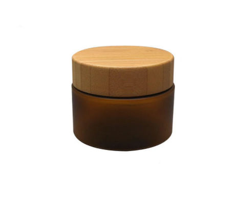 200g a givré le pot cosmétique de crème claire d'ANIMAL FAMILIER avec la bouche large de couvercle en bois en bambou