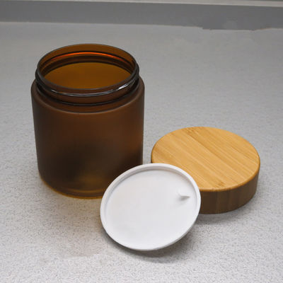200g a givré le pot cosmétique de crème claire d'ANIMAL FAMILIER avec la bouche large de couvercle en bois en bambou