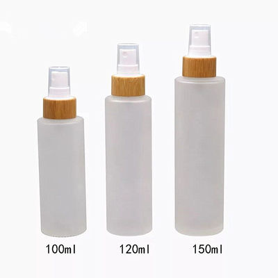 50ml a givré la bouteille en verre avec le diamètre cosmétique 37mm* H95mmn de conteneur de chapeau en bambou