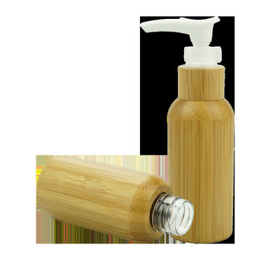 Bouteilles cosmétiques en bambou 120ml en plastique intérieur de lotion de conteneurs de pompe vide de lotion