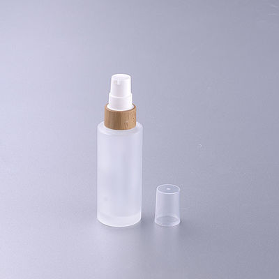 50ml a givré la bouteille en verre avec le diamètre cosmétique 37mm* H95mmn de conteneur de chapeau en bambou