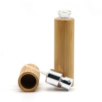 Verre vide en bois de capsule de parfum de couvercle de hêtre de vente d'usine avec la pompe de pulvérisateur