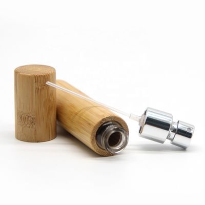 Verre vide en bois de capsule de parfum de couvercle de hêtre de vente d'usine avec la pompe de pulvérisateur