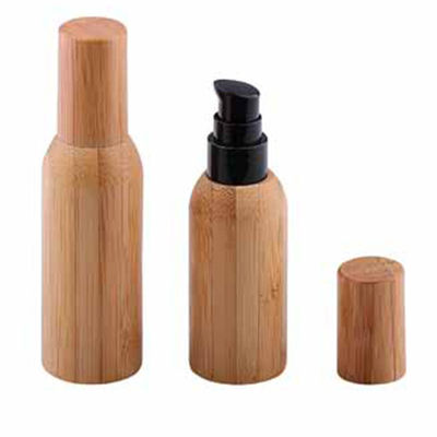 50ml a givré la bouteille en verre avec le diamètre cosmétique 37mm* H95mmn de conteneur de chapeau en bambou