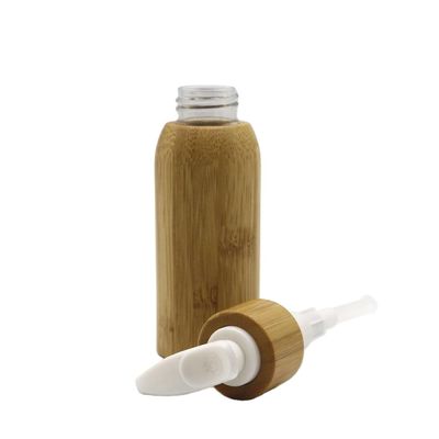 Bouteilles cosmétiques en bambou 120ml en plastique intérieur de lotion de conteneurs de pompe vide de lotion