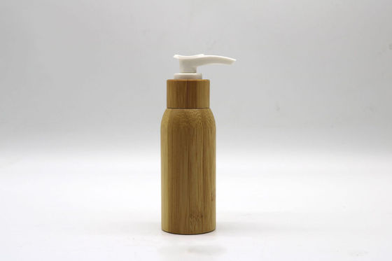 Bouteilles cosmétiques en bambou 120ml en plastique intérieur de lotion de conteneurs de pompe vide de lotion