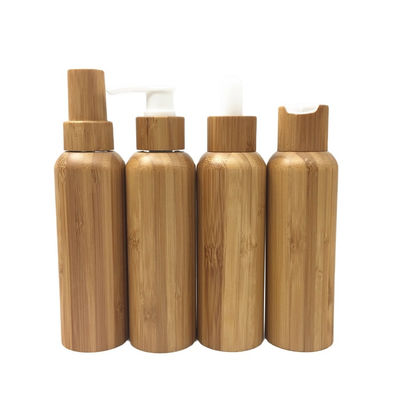 Bouteilles cosmétiques en bambou 120ml en plastique intérieur de lotion de conteneurs de pompe vide de lotion