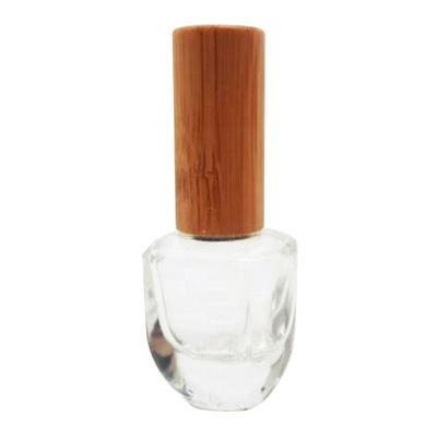 bouteille en verre en gros de 5ml 15ml 20ml avec la bouteille en bambou de vernis à ongles de couvercle