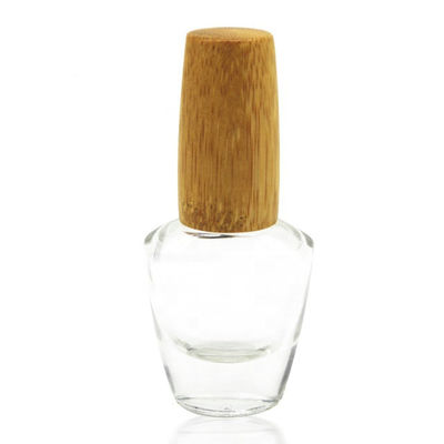 bouteille en verre en gros de 5ml 15ml 20ml avec la bouteille en bambou de vernis à ongles de couvercle