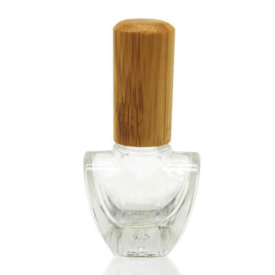 bouteille en verre en gros de 5ml 15ml 20ml avec la bouteille en bambou de vernis à ongles de couvercle