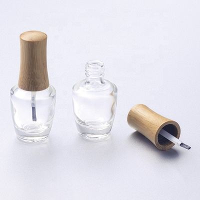 Le chapeau en bambou de bouteille de vernis à ongles d'ISO2000 13mm 15mm composent la bouteille en verre cosmétique