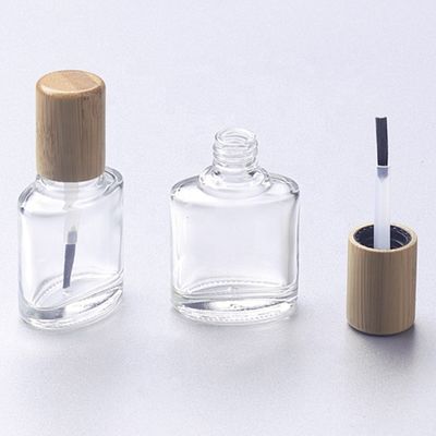 Le chapeau en bambou de bouteille de vernis à ongles d'ISO2000 13mm 15mm composent la bouteille en verre cosmétique