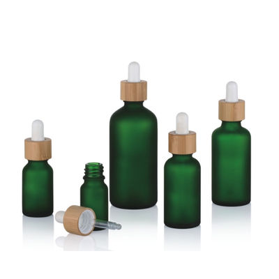 1oz vident des bouteilles de compte-gouttes d'Amber Black Essential Oil Glass avec les couvercles en bambou