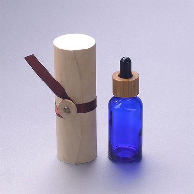 18/410 bouteille en verre vide d'huile essentielle avec soin personnel de chapeau en bambou de compte-gouttes