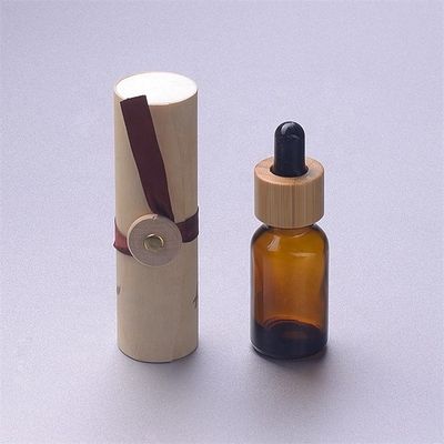 18/410 bouteille en verre vide d'huile essentielle avec soin personnel de chapeau en bambou de compte-gouttes