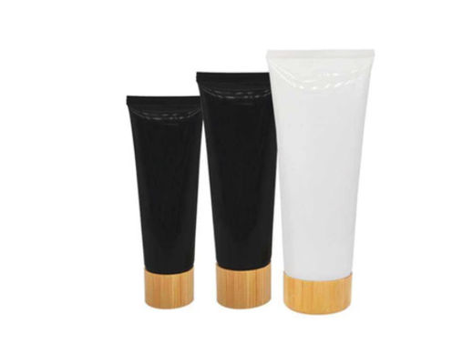 Pompe en bambou noire blanche de lotion d'ANIMAL FAMILIER de soins de la peau de shampooing de bouteille de pompe en plastique de lotion