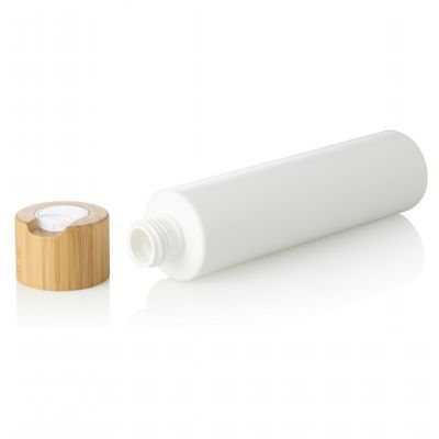 bouteille vide de l'animal familier 300ml de lotion d'utilisation cosmétique en plastique blanche de crème avec le chapeau en bambou