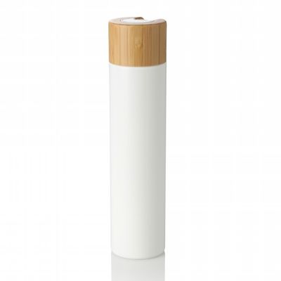 bouteille vide de l'animal familier 300ml de lotion d'utilisation cosmétique en plastique blanche de crème avec le chapeau en bambou