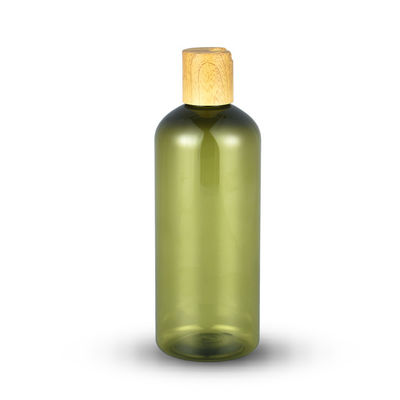 300ml de vente chauds CHOIENT la bouteille verte ambre de shampooing de lotion avec le chapeau en bambou