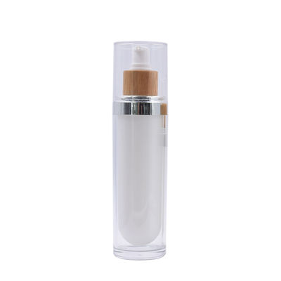 paquet acrylique de soins de la peau de bouteille en bambou cosmétique de voyage de 5g 15g 30g 50g 100g vide