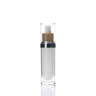 crème qui respecte l'environnement cosmétique Cotainer de lotion de bouteilles privées d'air en bambou de la pompe 100ml