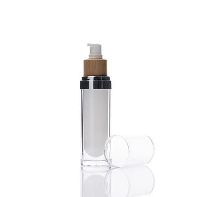 crème qui respecte l'environnement cosmétique Cotainer de lotion de bouteilles privées d'air en bambou de la pompe 100ml
