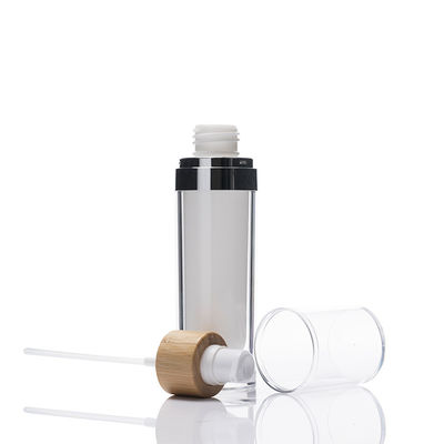 crème qui respecte l'environnement cosmétique Cotainer de lotion de bouteilles privées d'air en bambou de la pompe 100ml