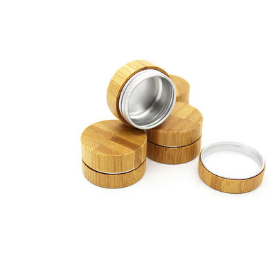 le bambou cosmétique d'emballage du rond 10gs vide composent l'aluminium intérieur de fard à paupières