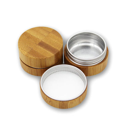 le bambou cosmétique d'emballage du rond 10gs vide composent l'aluminium intérieur de fard à paupières