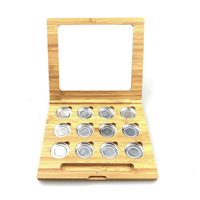 Palette en bambou de maquillage de fard à paupières de poudre pressée d'emballage cosmétique vide