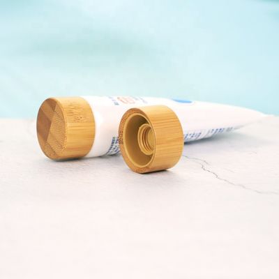 Chapeau en bambou cosmétique fait sur commande de vente chaud de couvercle en bambou du couvercle à visser ISO2000 pour le tube