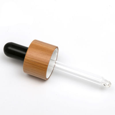 En gros chapeau en bambou de couvercle de compte-gouttes de 18mm pour le chapeau de compte-gouttes de bouteille d'huile essentielle