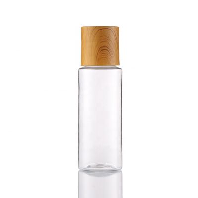 Le haut cosmétique en bambou de Qulity de l'animal familier 60ML en plastique clair met les bouteilles en bouteille vides de lotion