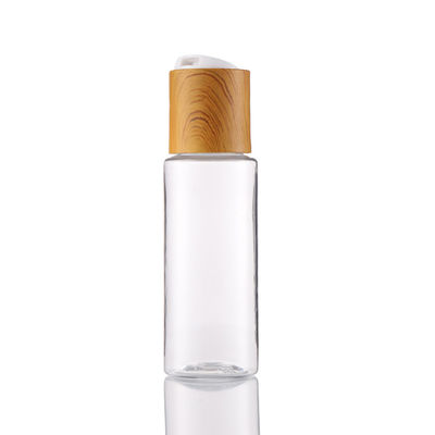 Le haut cosmétique en bambou de Qulity de l'animal familier 60ML en plastique clair met les bouteilles en bouteille vides de lotion