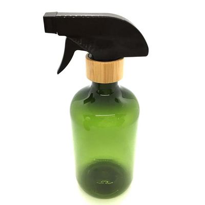 Bouteille en plastique 500ml d'ANIMAL FAMILIER de rond de Boston avec la bouteille en bambou d'ANIMAL FAMILIER d'ACP de pulvérisateur de déclencheur
