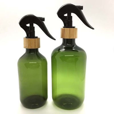 Bouteille en plastique 500ml d'ANIMAL FAMILIER de rond de Boston avec la bouteille en bambou d'ANIMAL FAMILIER d'ACP de pulvérisateur de déclencheur