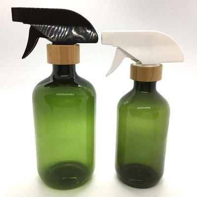 Bouteille en plastique 500ml d'ANIMAL FAMILIER de rond de Boston avec la bouteille en bambou d'ANIMAL FAMILIER d'ACP de pulvérisateur de déclencheur