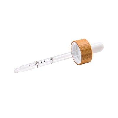bouteilles en bambou en bois écologiques d'huile essentielle de chapeau de compte-gouttes de bouteille en verre de 18mm