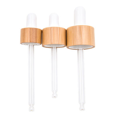 bouteilles en bambou en bois écologiques d'huile essentielle de chapeau de compte-gouttes de bouteille en verre de 18mm