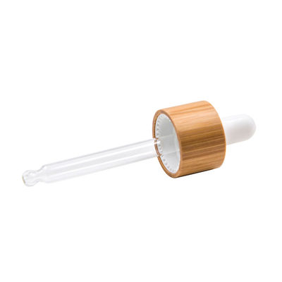 bouteilles en bambou en bois écologiques d'huile essentielle de chapeau de compte-gouttes de bouteille en verre de 18mm